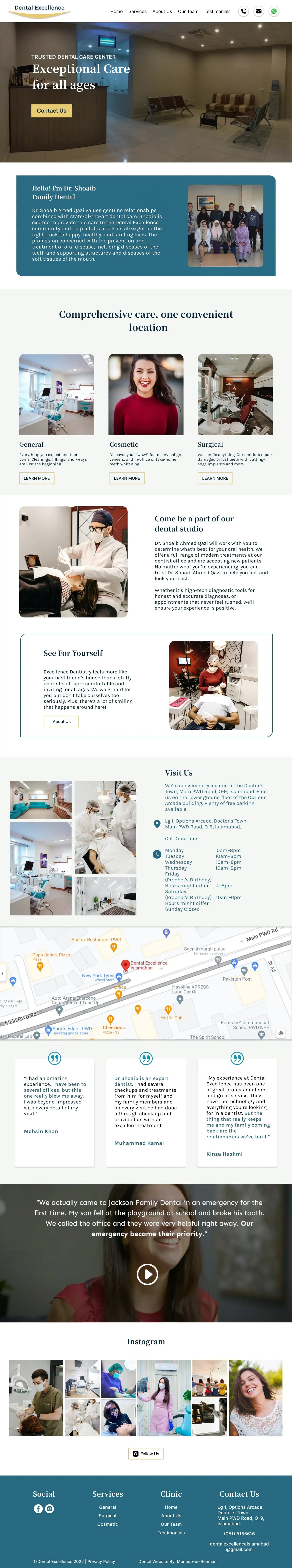 Dental Excellence landing page