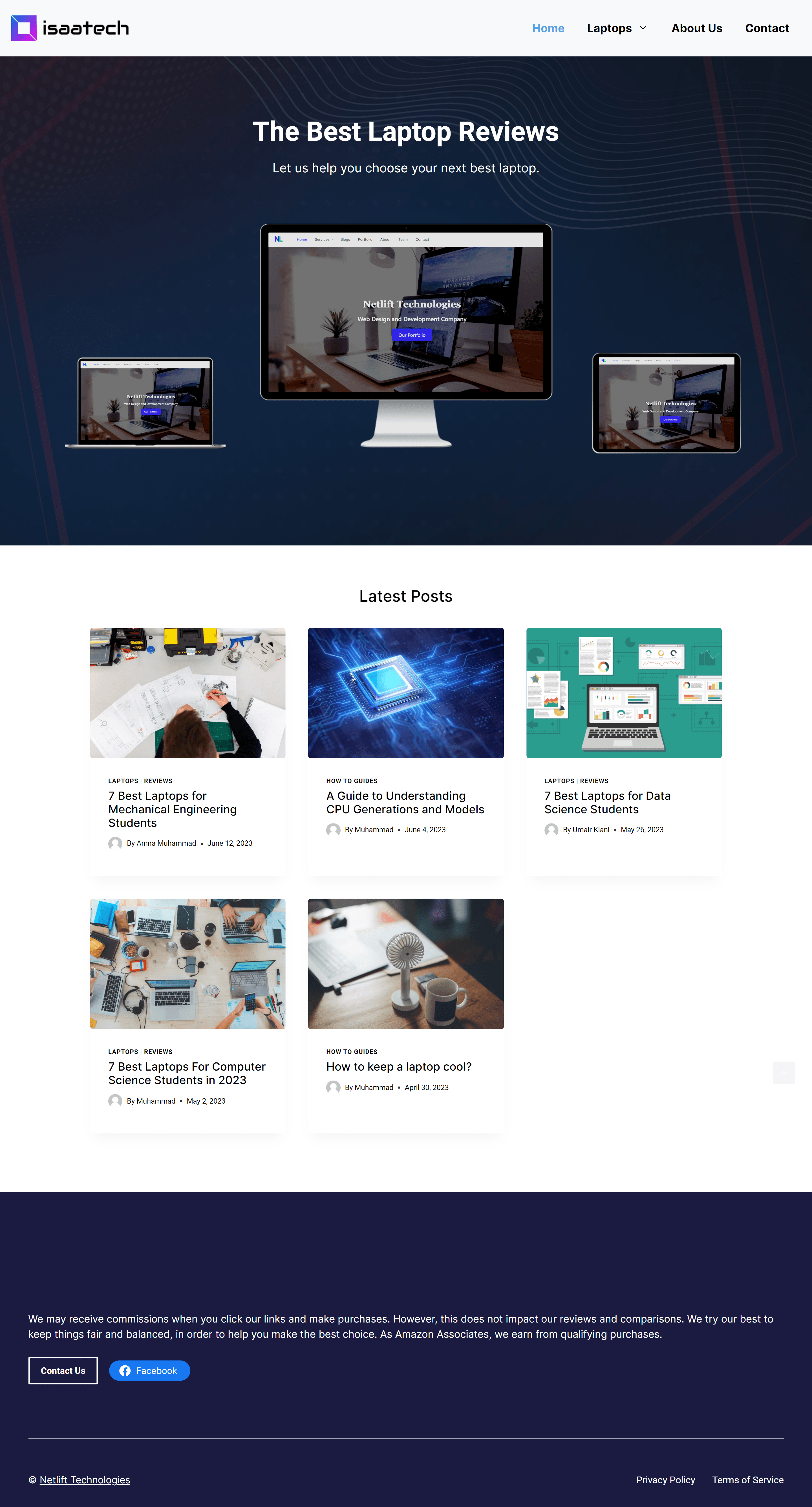 Isaatech landing page