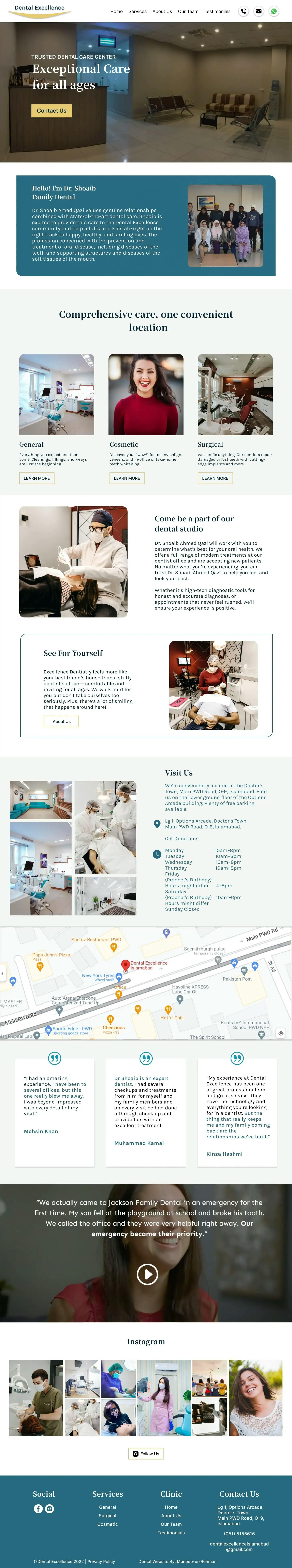 Dental Excellence landing page